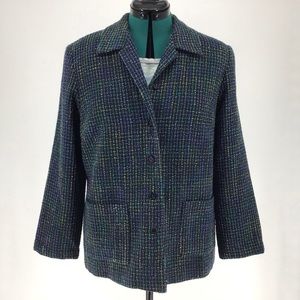 Zoe Colourful Graph Check Button Up Blazer Size 10